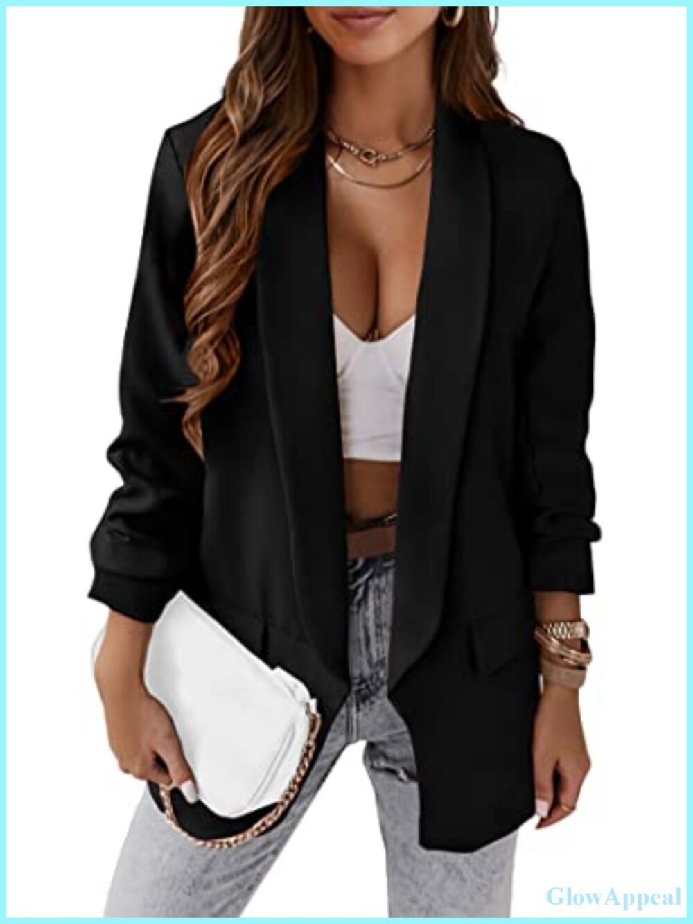Oversized Blazer Women Lightweight Open Front Business Casual Jacket
